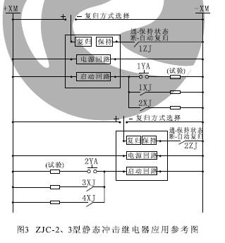 ZJC-2、ZJC-3型静态冲击继电器应用参考图