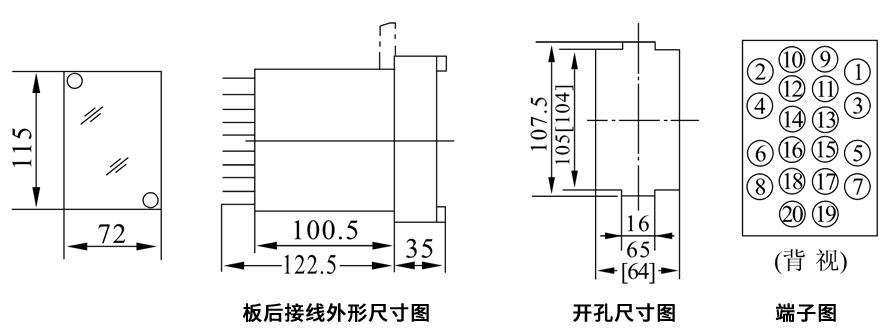 JZJ-080板后接线安装尺寸图