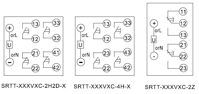 SRTT-220VDC-2H2D-A内部接线图
